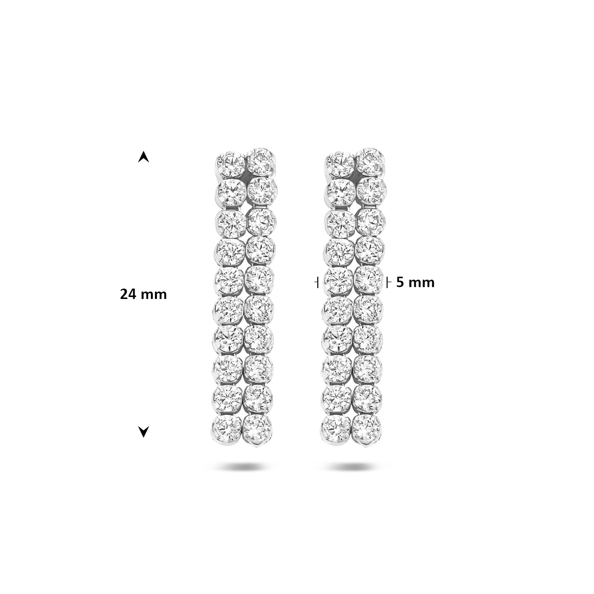 Oorhangers zirkonia 24 mm
