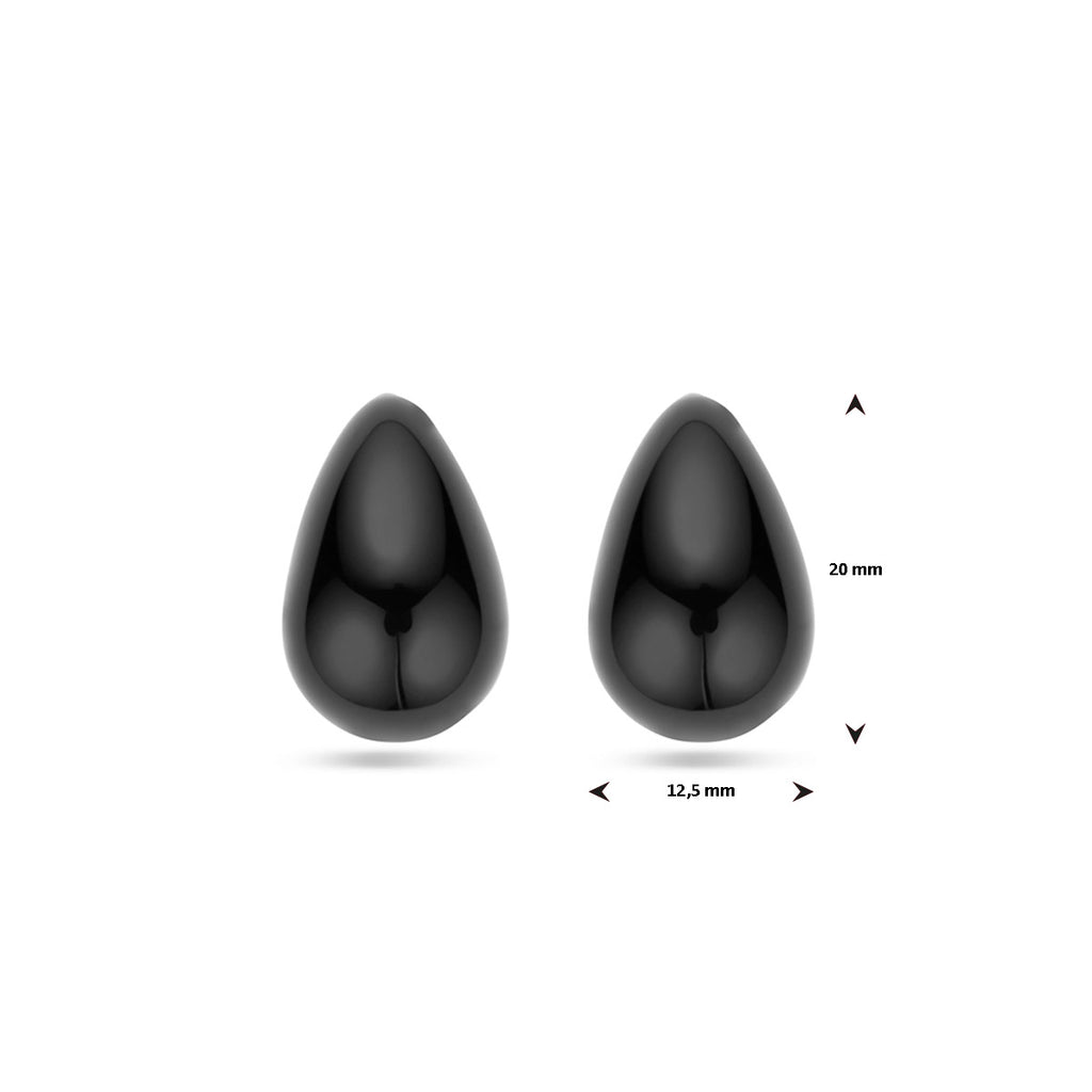 Oorknoppen zwart emaille 1 micron 20 mm