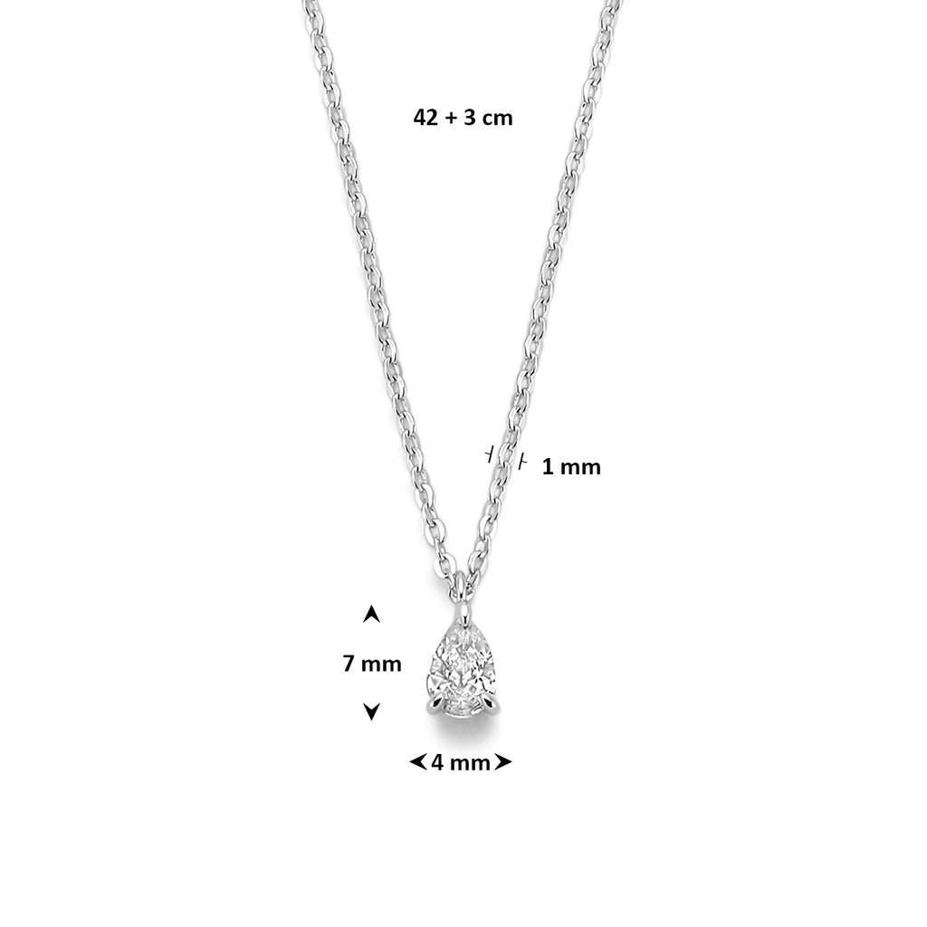 Collier zirkonia 42 + 3 cm