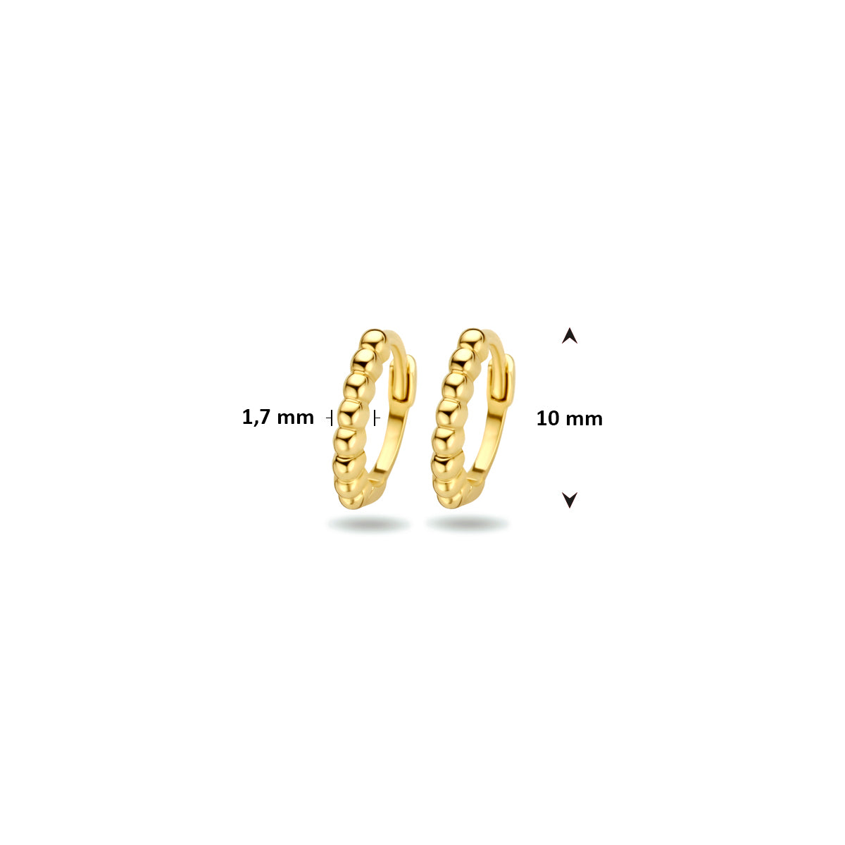 Klapoorringen bolletjes 10 mm