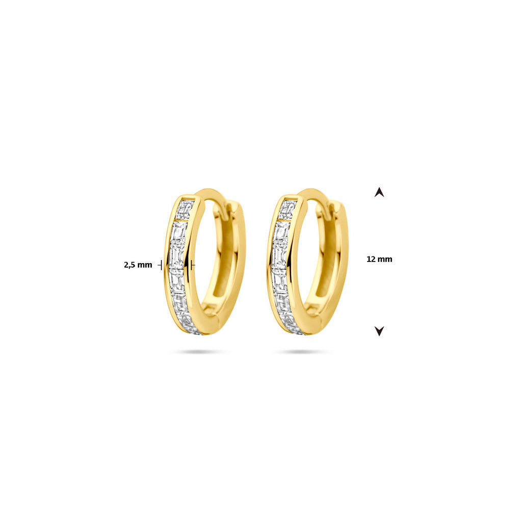 Klapoorringen zirkonia 12 mm 1 micron