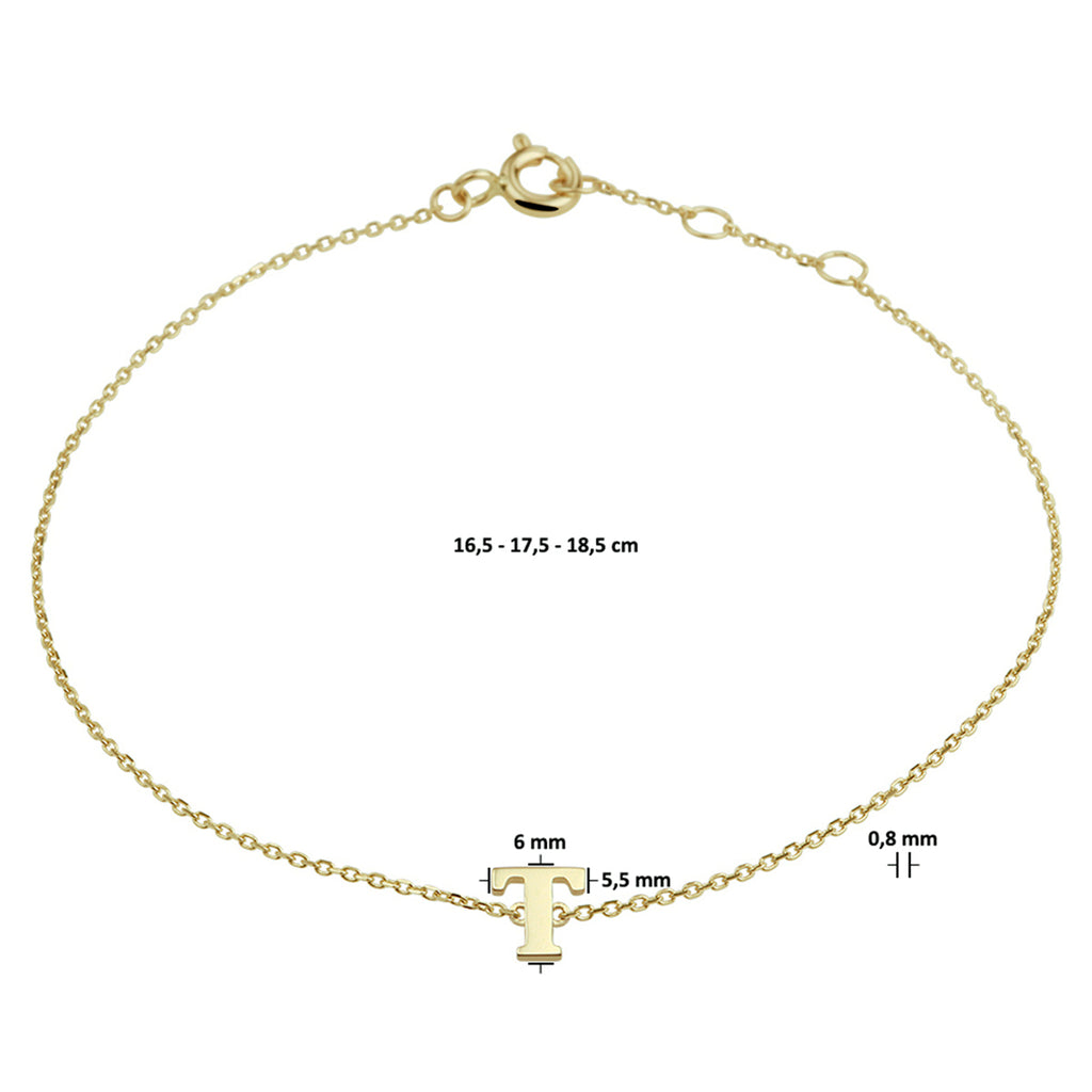 Armband letter 16.5 - 17.5 - 18.5 cm