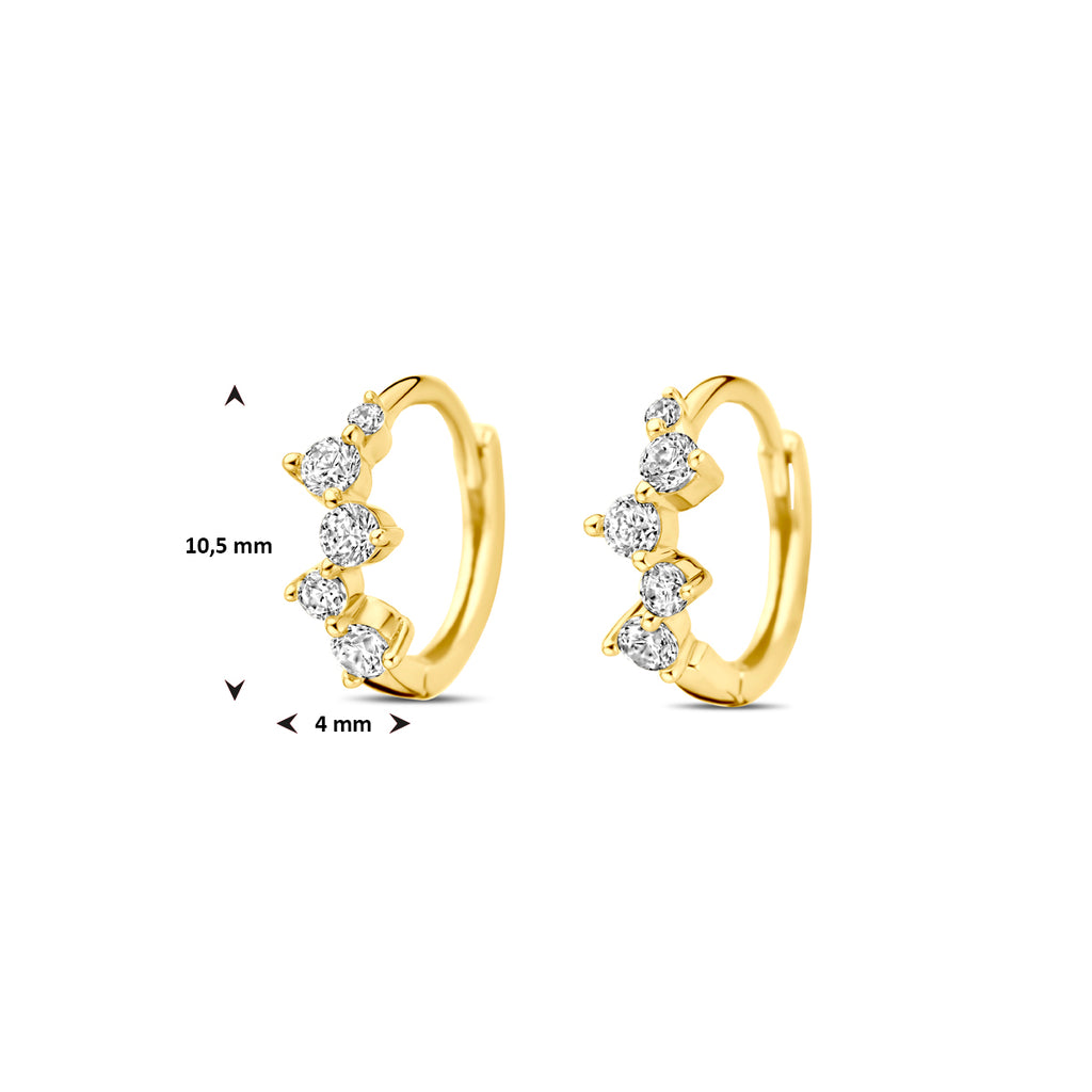 Klapoorringen zirkonia 10.5 mm
