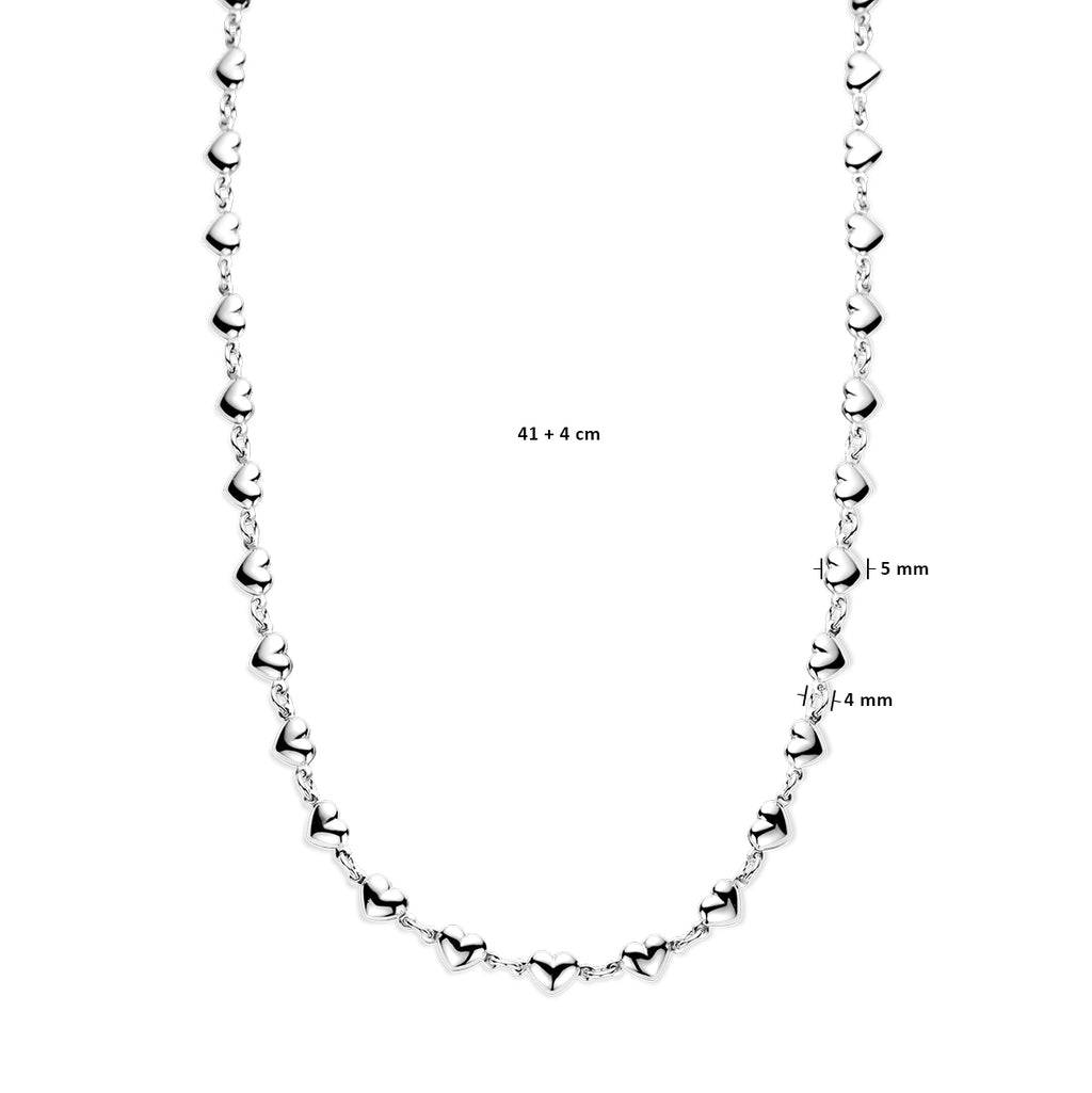 Collier hartjes 41 + 4 cm