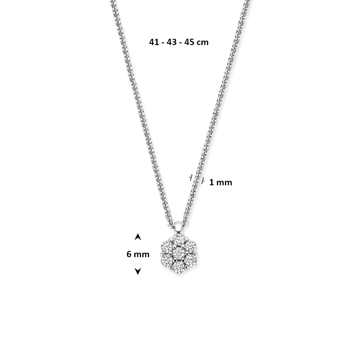 Collier zirkonia 41 - 43 - 45 cm