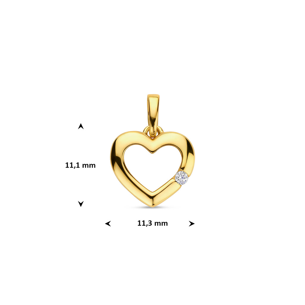 Hanger - goud zirkonia hartje