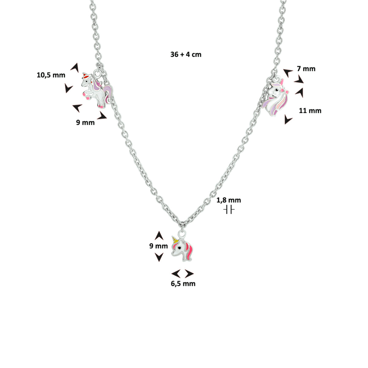 Collier eenhoorn 36 + 4 cm