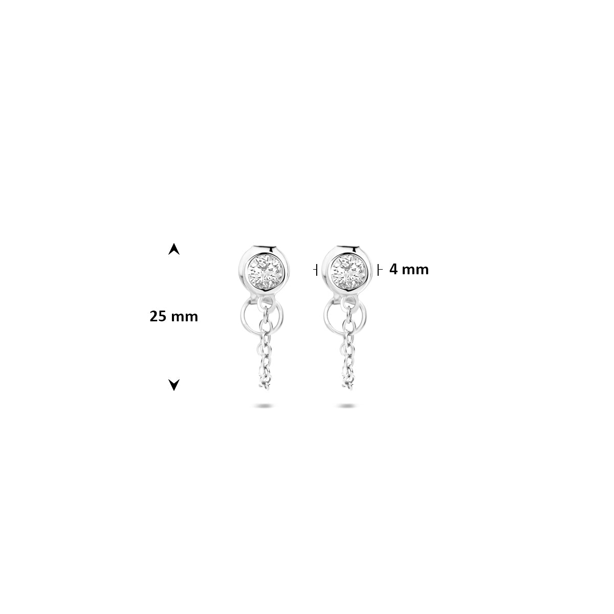oorbellen zirkonia 25 mm