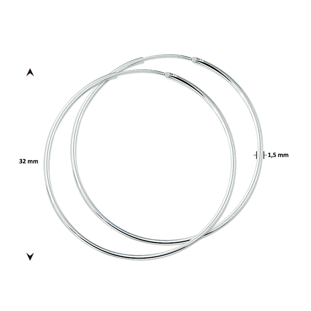 Oorringen 1.5 mm ronde buis