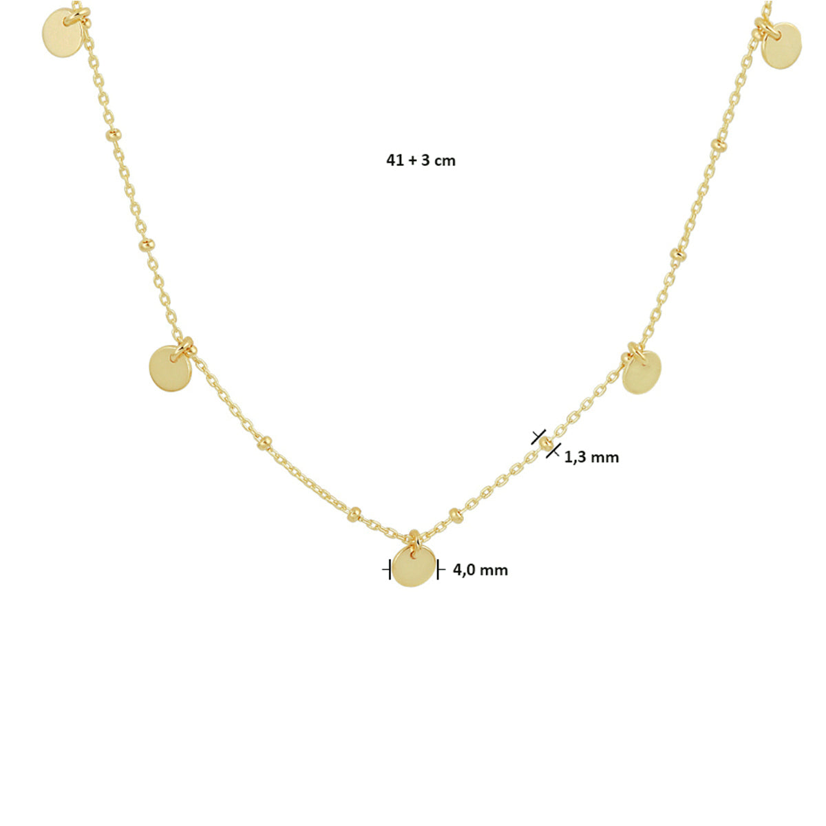 Collier rondjes 41 + 3 cm