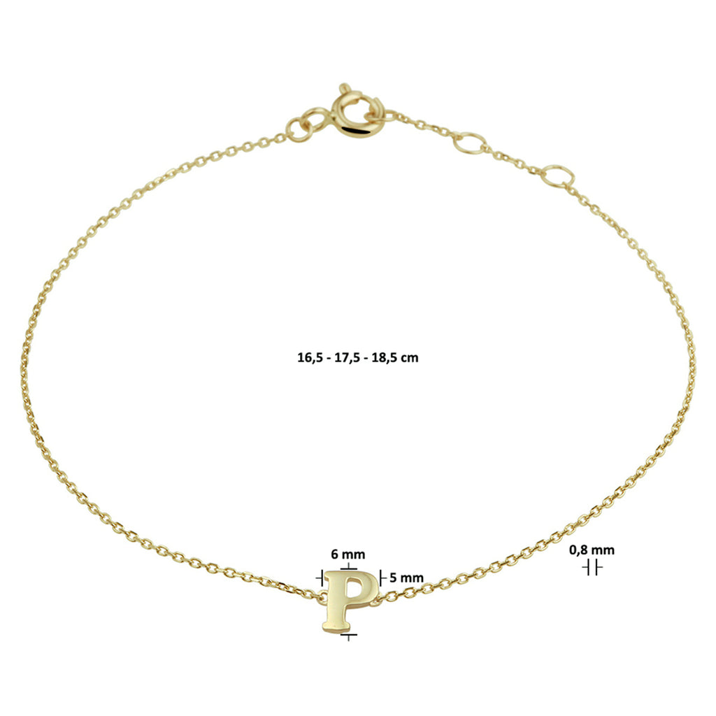 Armband letter 16.5 - 17.5 - 18.5 cm