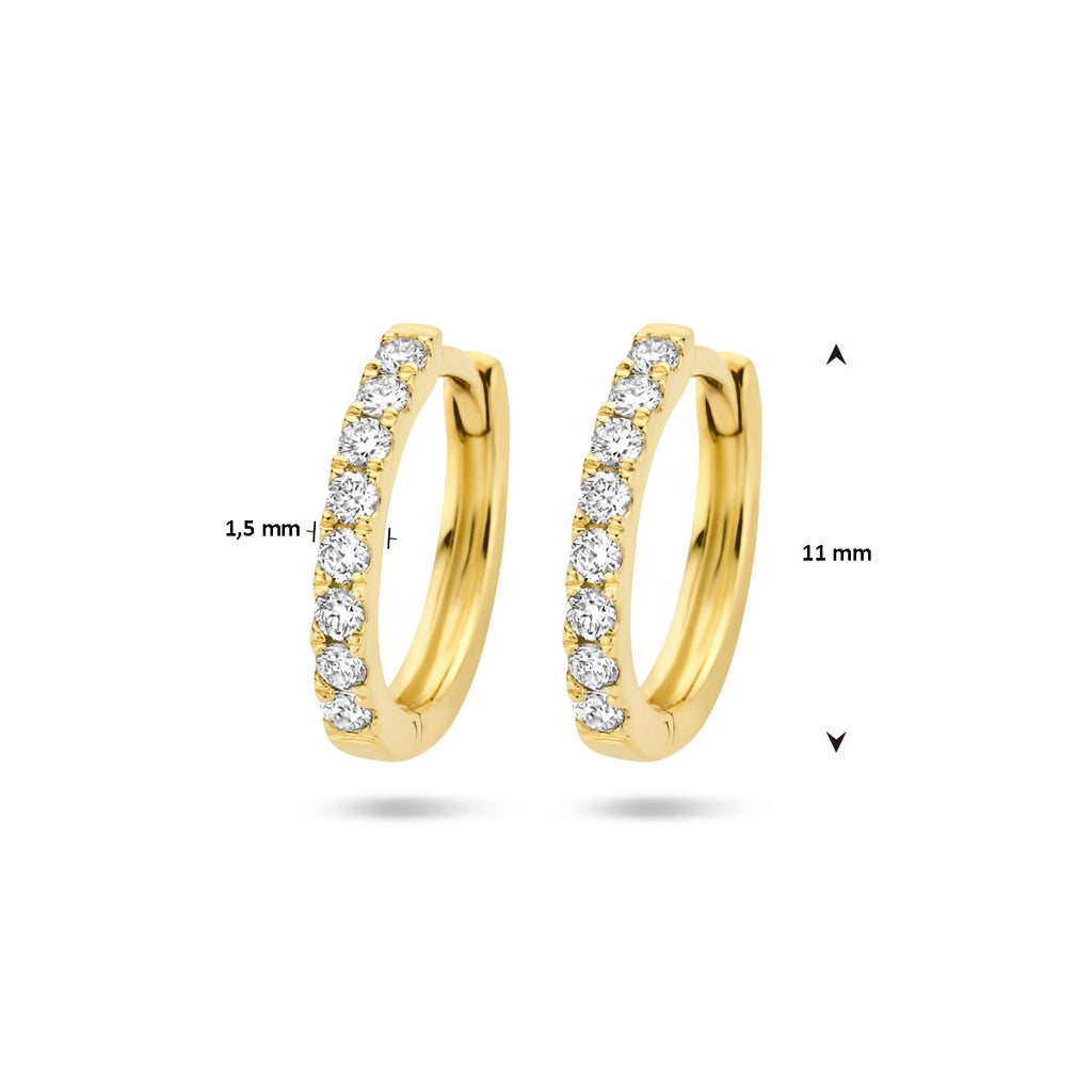 Klapoorringen diamant 0.15ct (2x0.075ct) g si