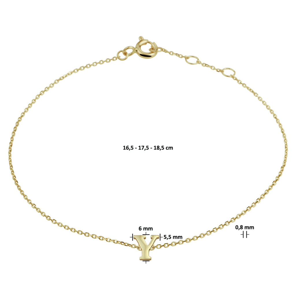 Armband letter 16.5 - 17.5 - 18.5 cm
