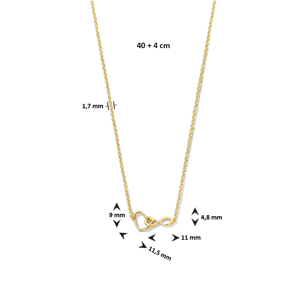 Collier hart en infinity 42 + 3 cm 3 micron