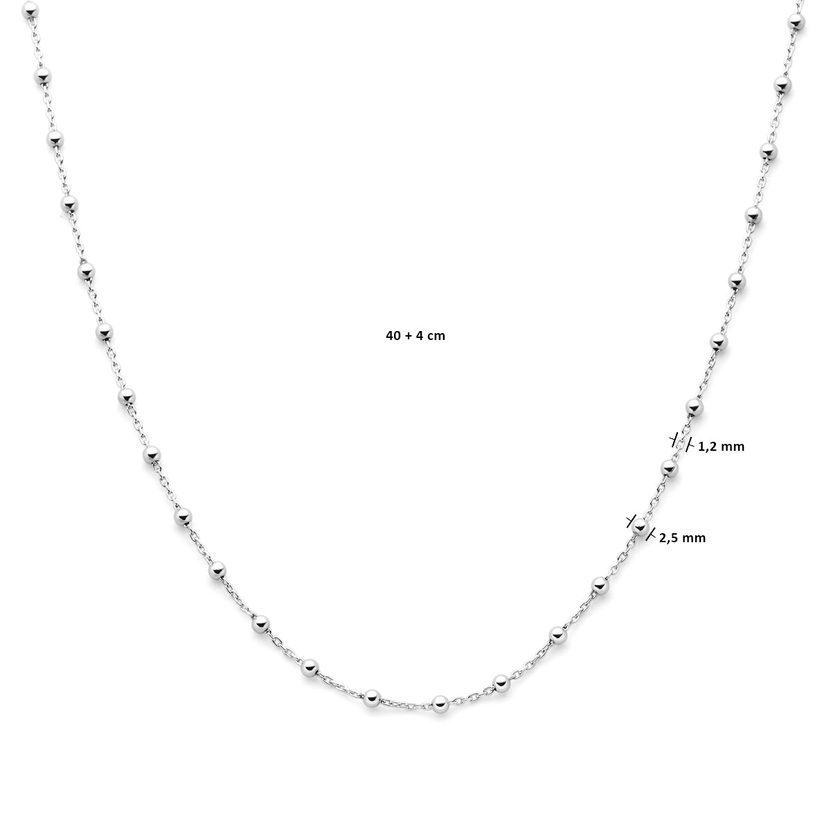 Collier bolletjes 2.5 mm 40 + 4 cm