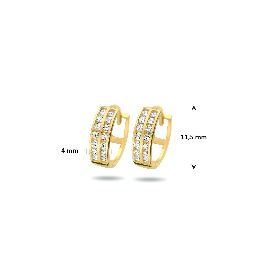 Klapoorringen zirkonia 11.5 mm