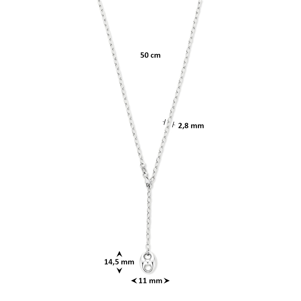 Y-collier koffieboon 50 cm