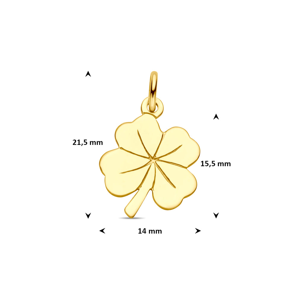 Hanger unisex klaver vier goud