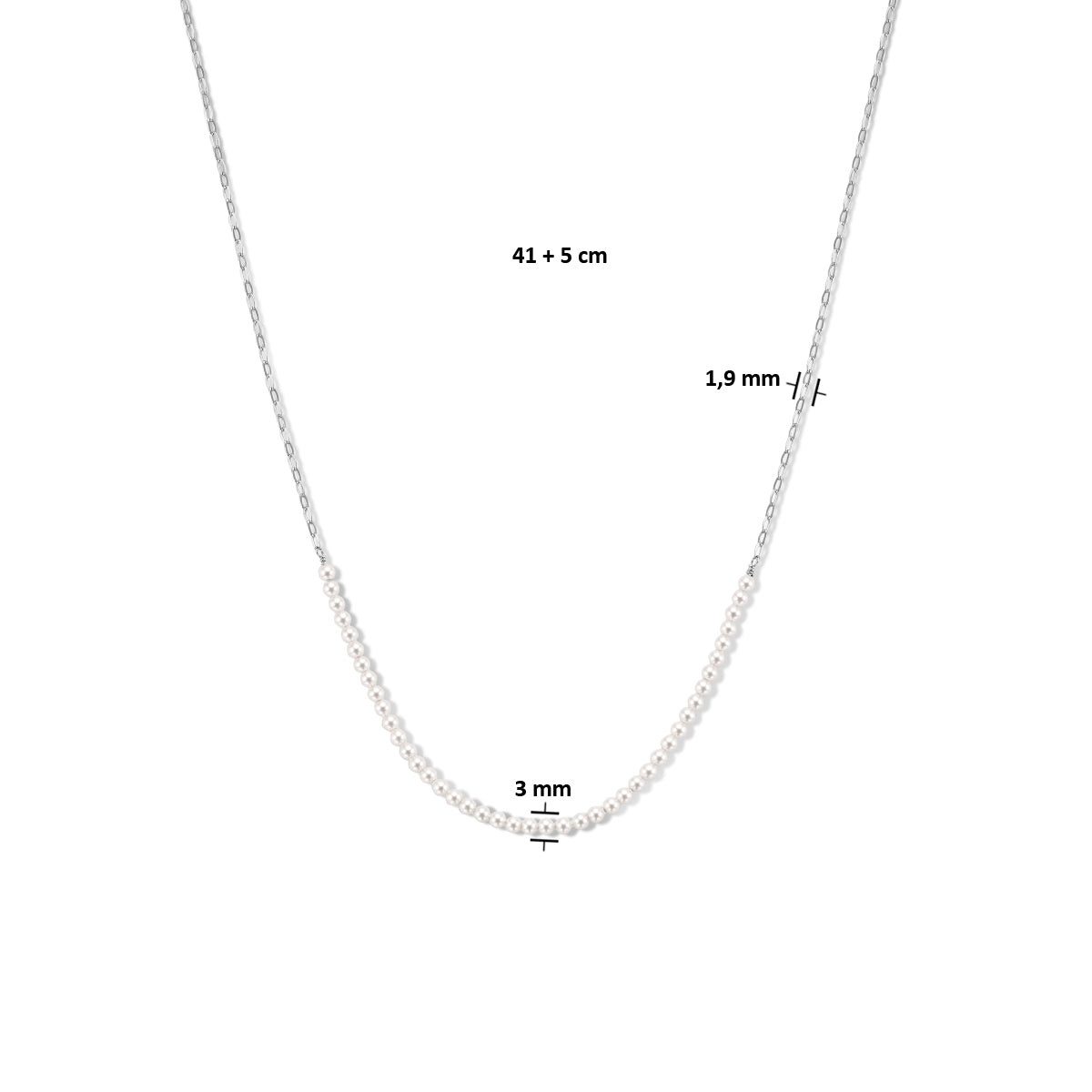 Collier synth. parel 3.0 mm