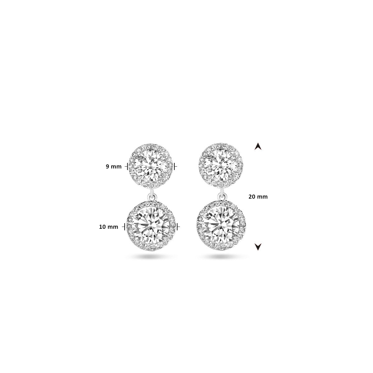 oorhangers zirkonia 20 mm
