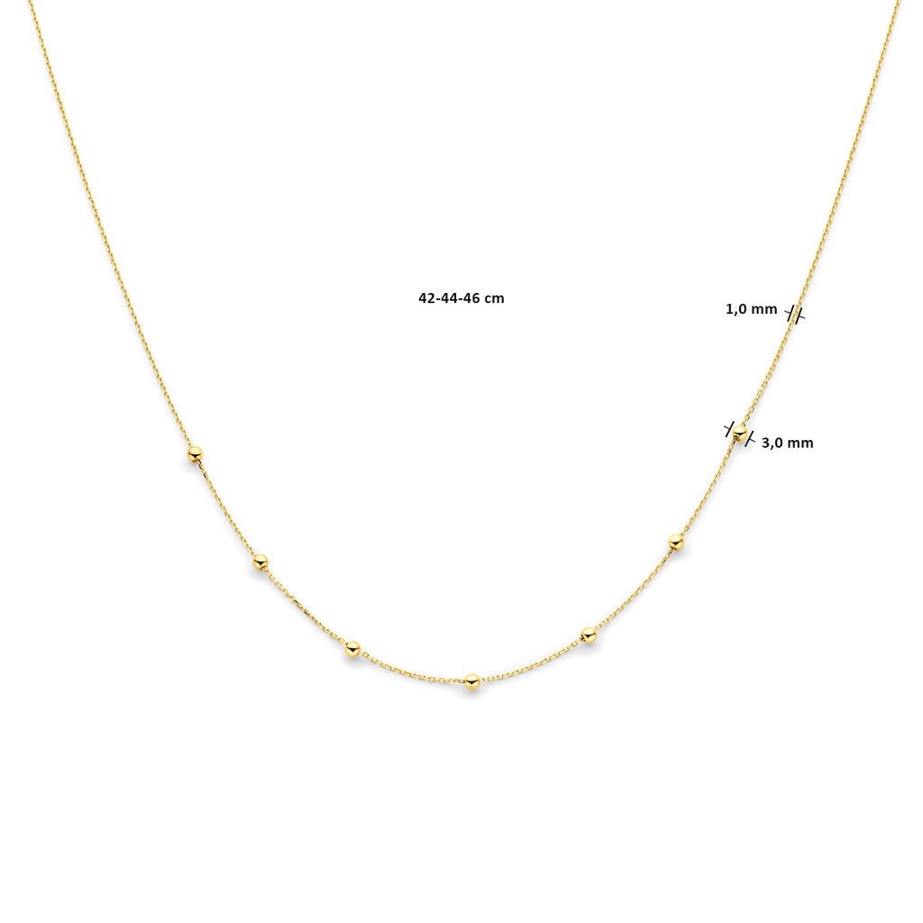 Collier anker en bolletjes 1.0 mm 42 - 44 - 46 cm