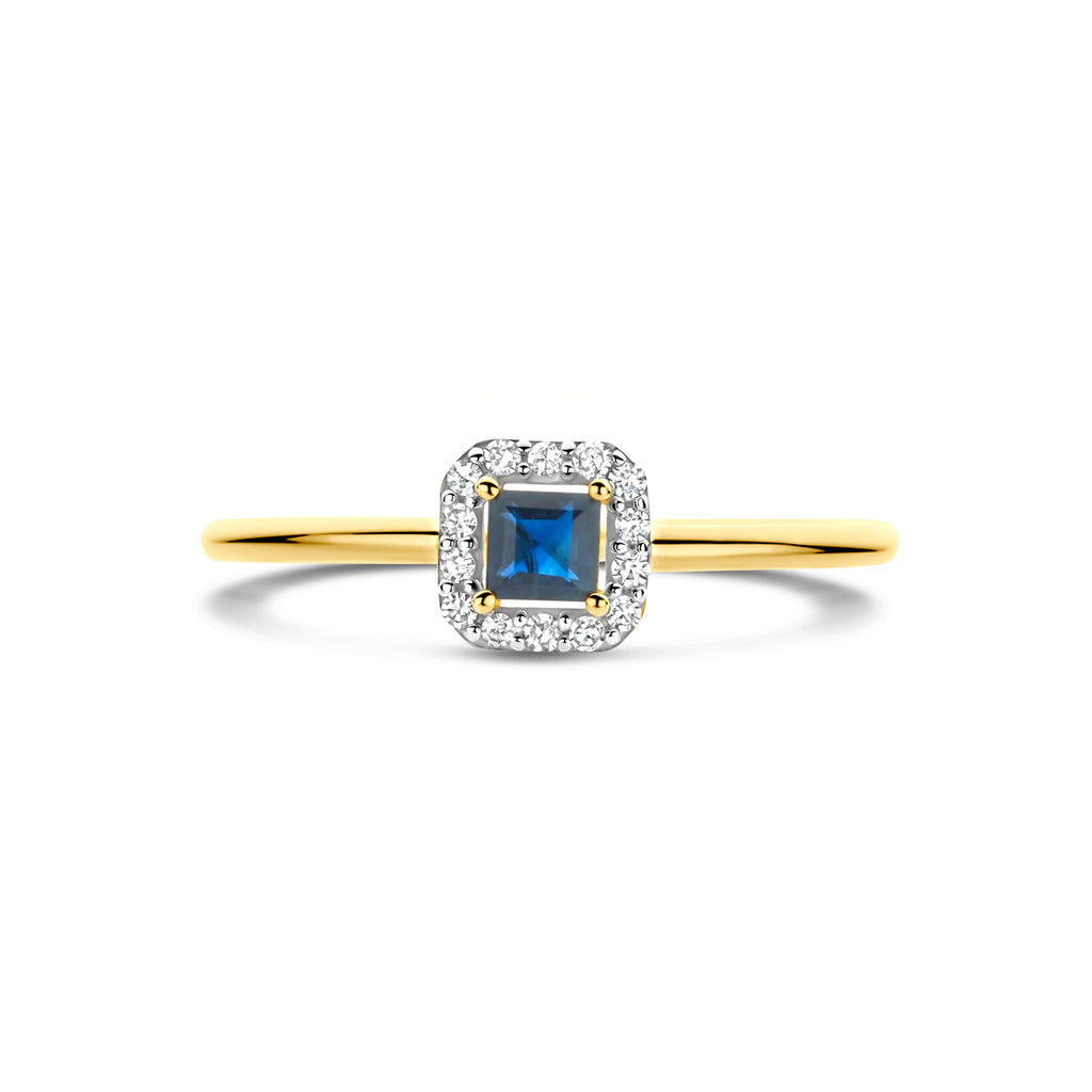Ring saffier en diamant 0.07ct h si
