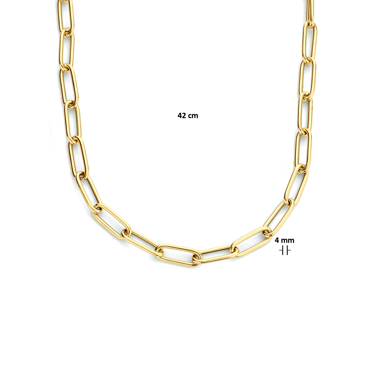 Collier paperclip ronde buis 4.0 mm 42 cm