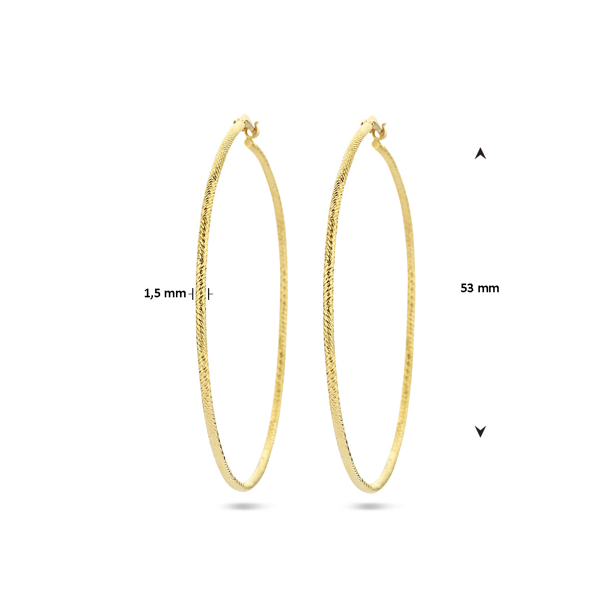 Oorringen 1.5 mm ronde buis gediamanteerd 1 micron