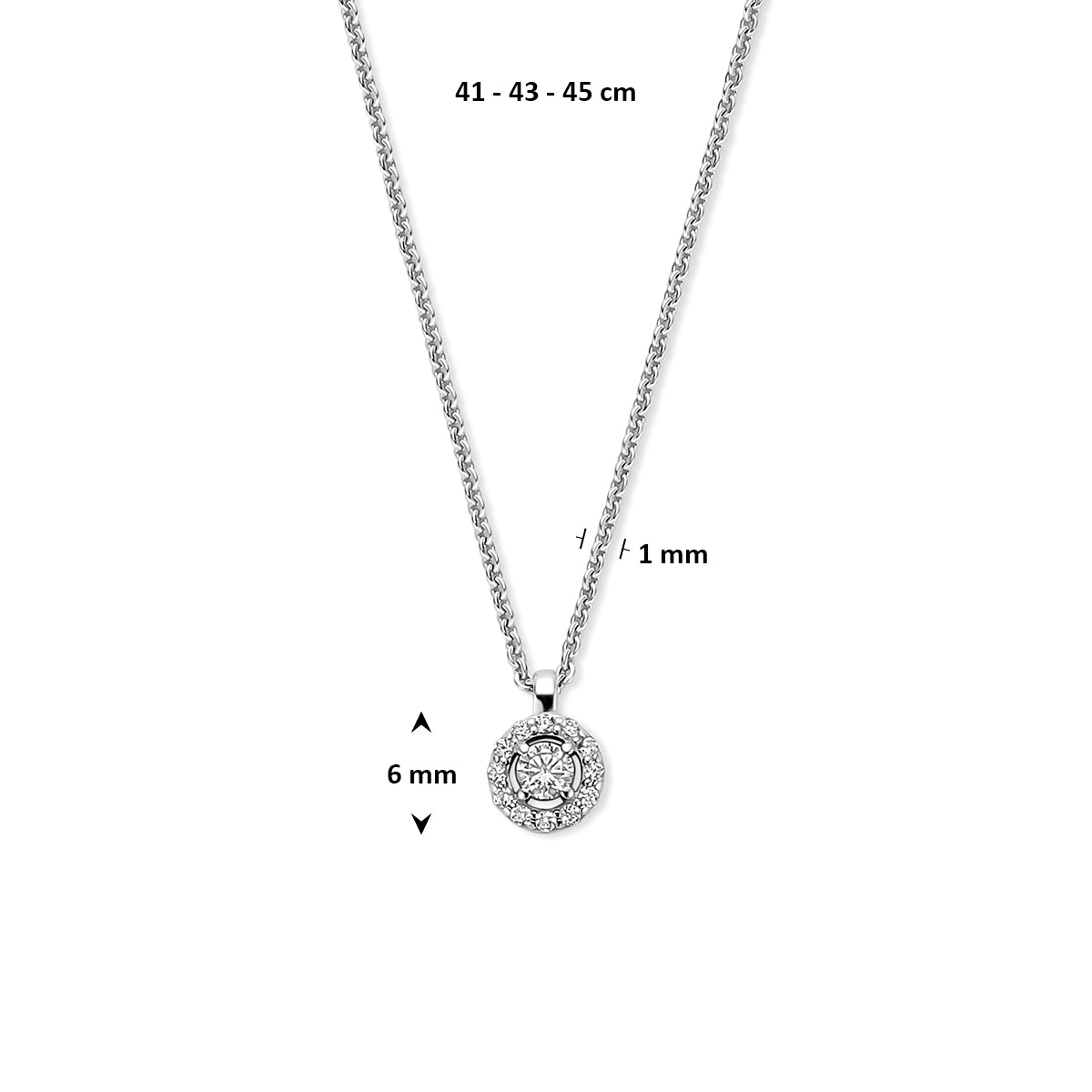 Collier zirkonia 41 - 43 - 45 cm