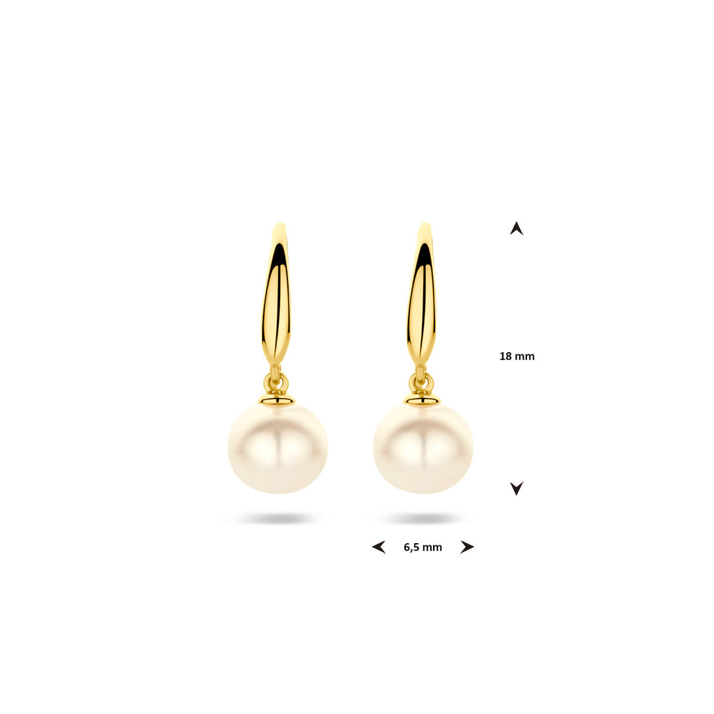 Oorhangers - goud parel