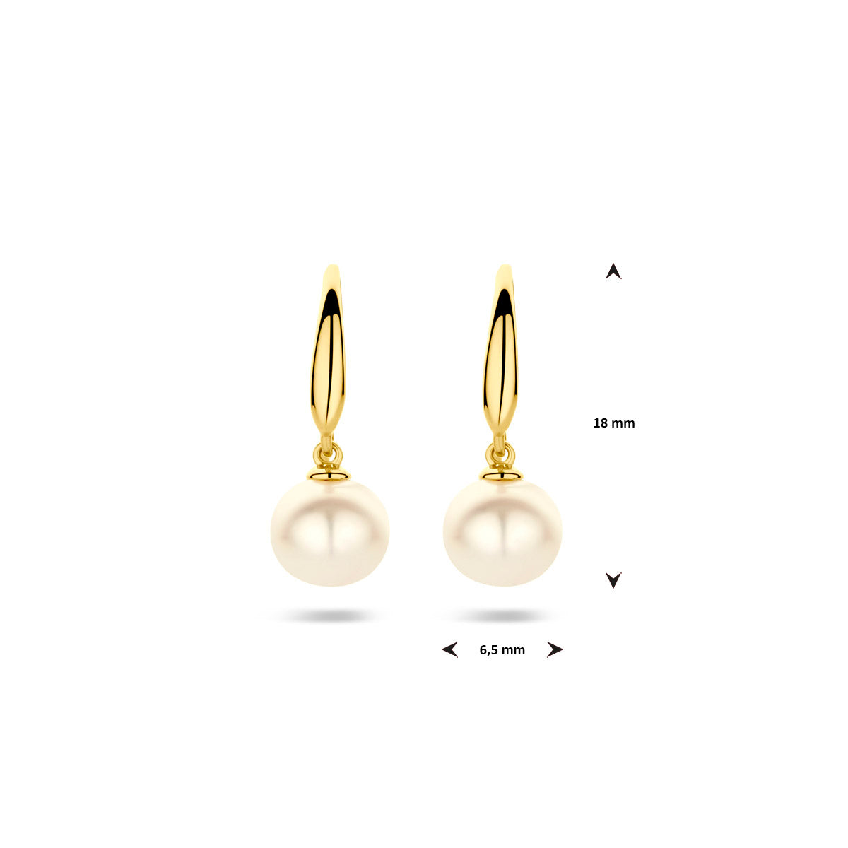 Oorhangers - goud parel