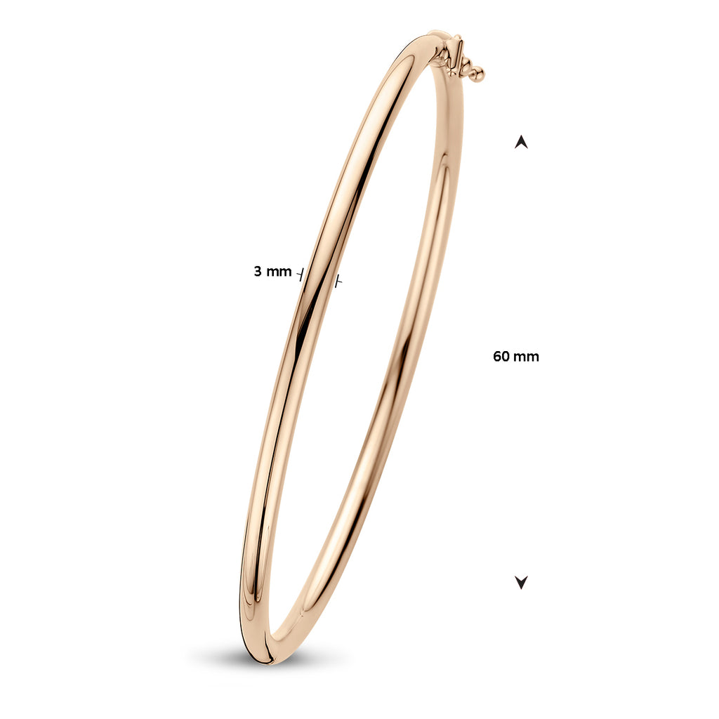 Rosegouden slavenarmband ronde buis 3mm