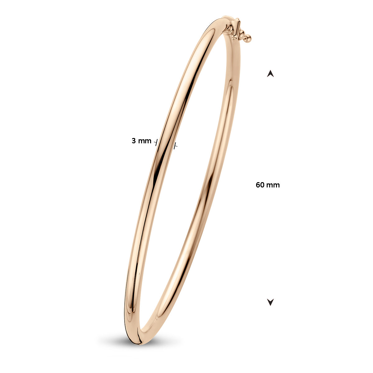 Rosegouden slavenarmband ronde buis 3mm