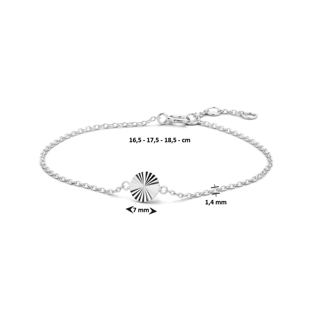 Armband rondje gediamanteerd 16.5 - 17.5 - 18.5 cm