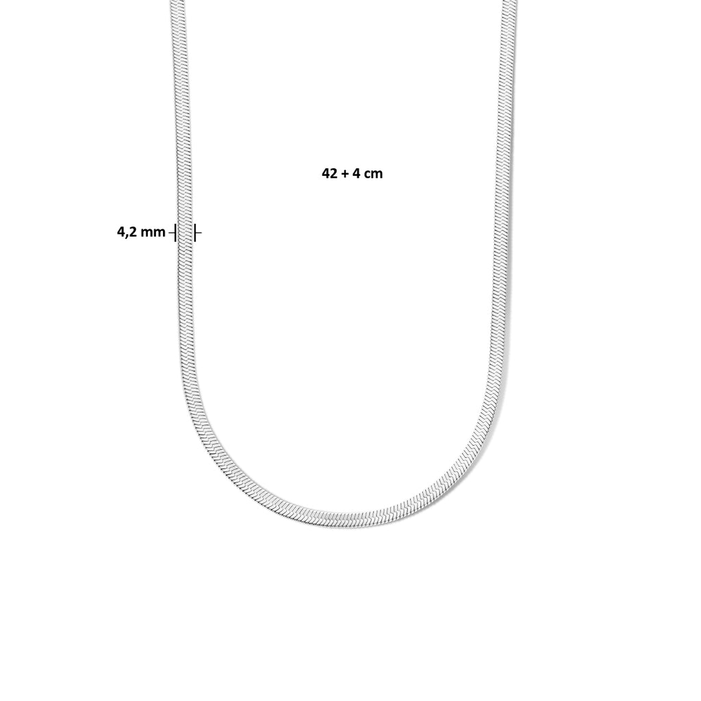 Collier slang plat 4.2 mm 42 + 4 cm