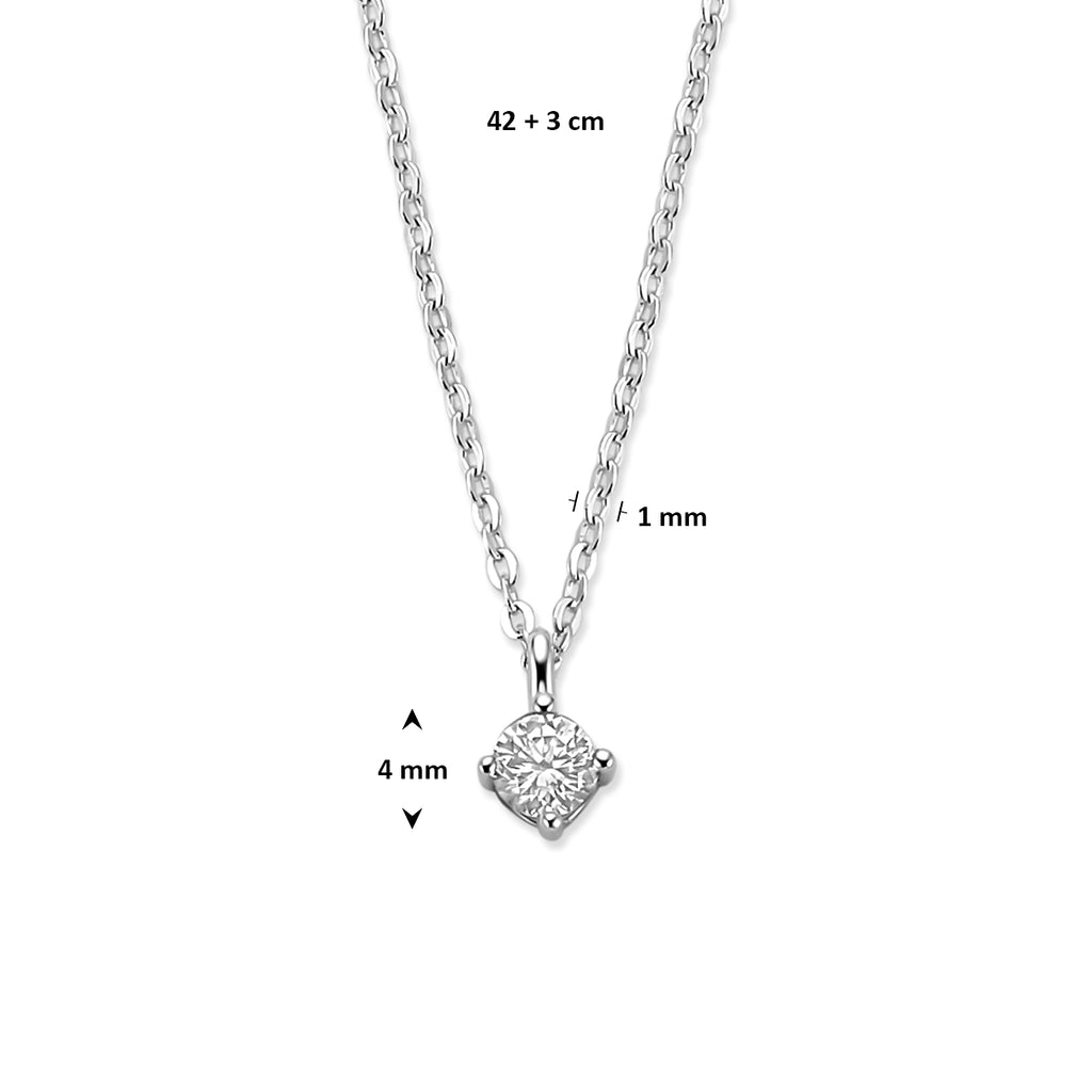 Collier zirkonia 42 + 3 cm