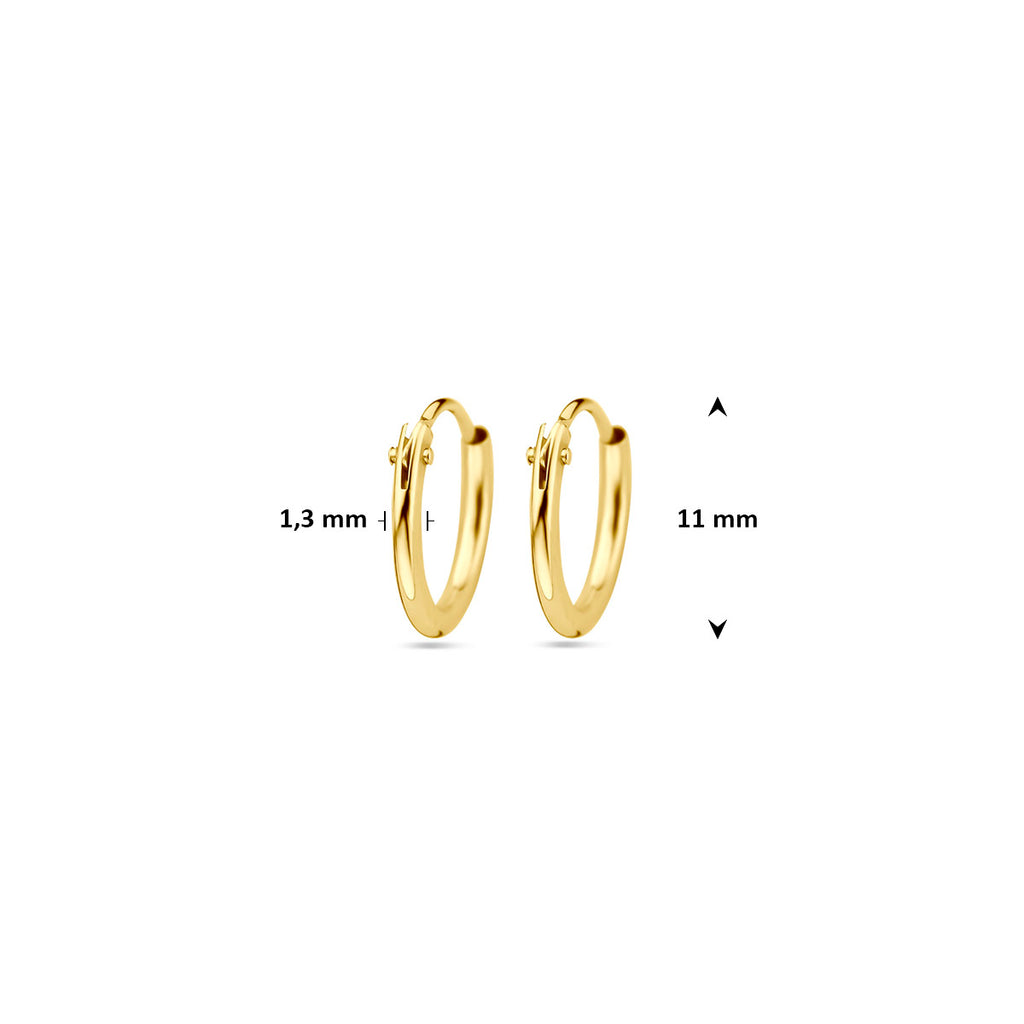 Gouden oorcreolen ronde buis 11*1.3mm