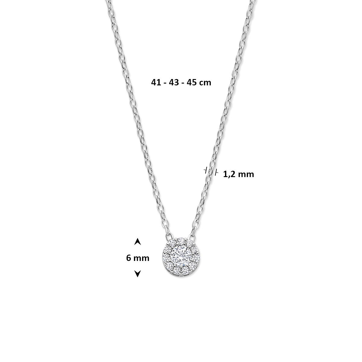 Collier zirkonia 41 - 43 - 45 cm