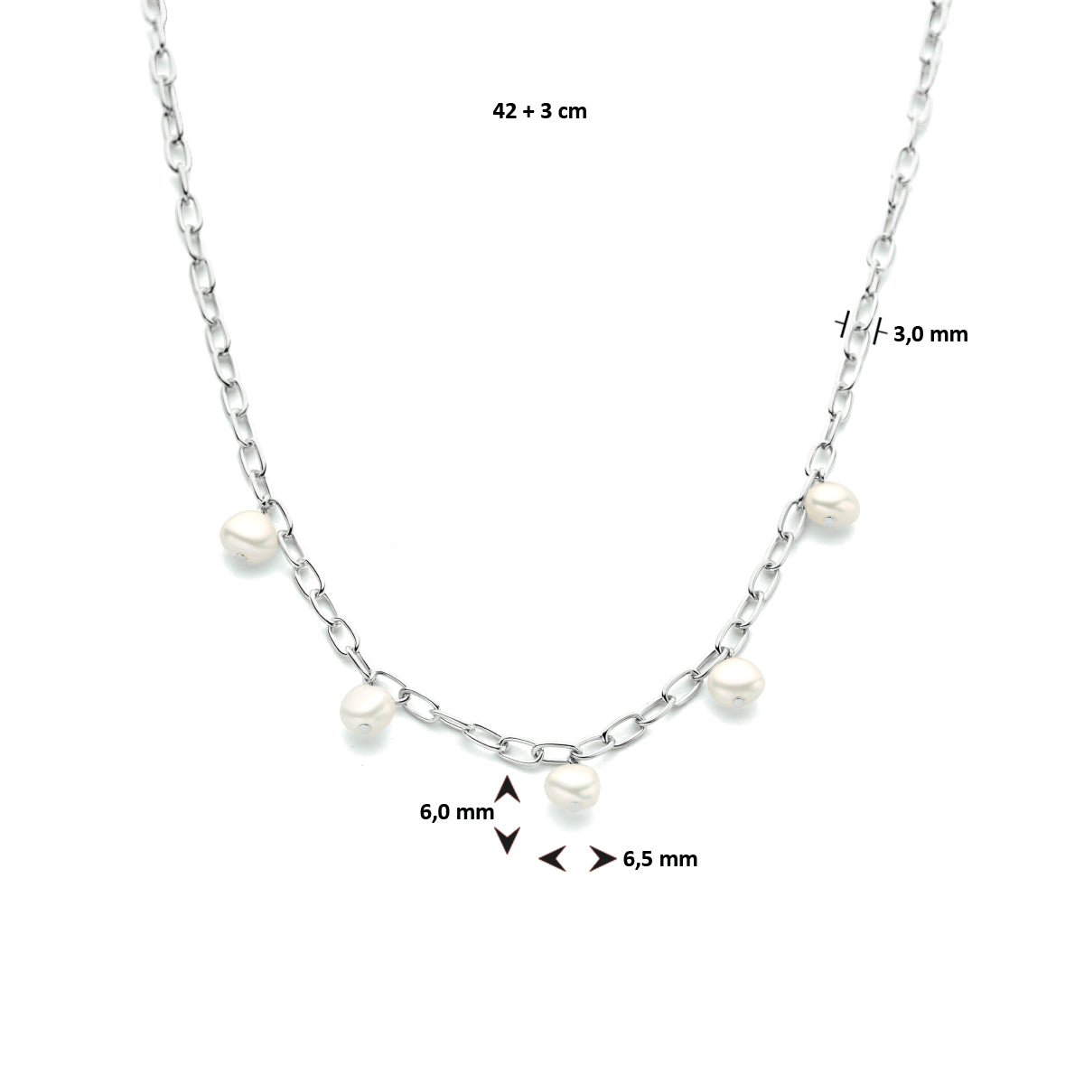 Collier parel 42 + 3 cm
