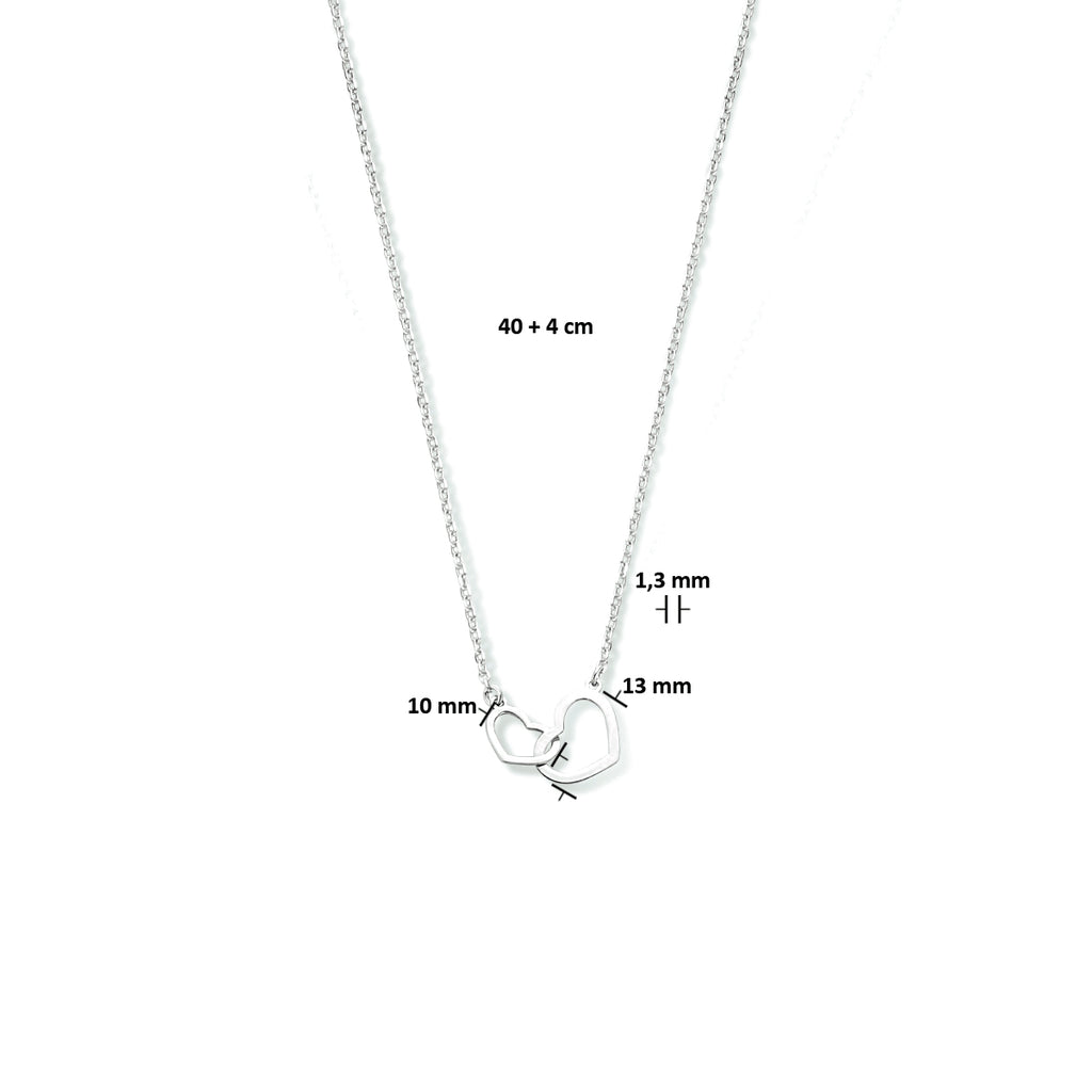 Collier hartjes 40 + 4 cm