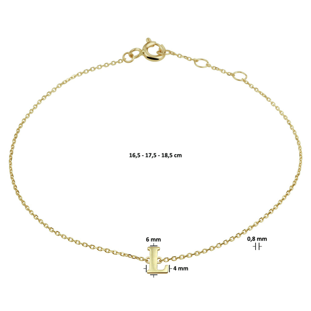 Armband letter 16.5 - 17.5 - 18.5 cm