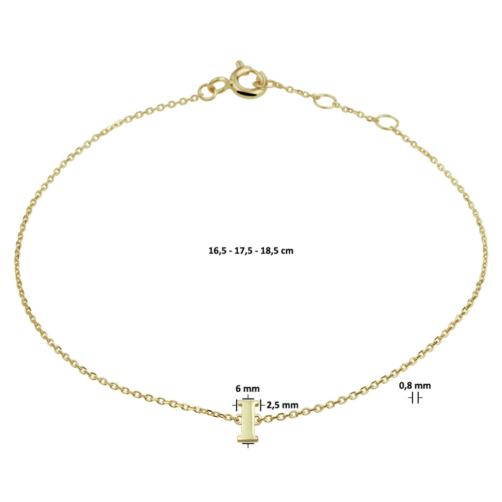 Armband letter 16.5 - 17.5 - 18.5 cm