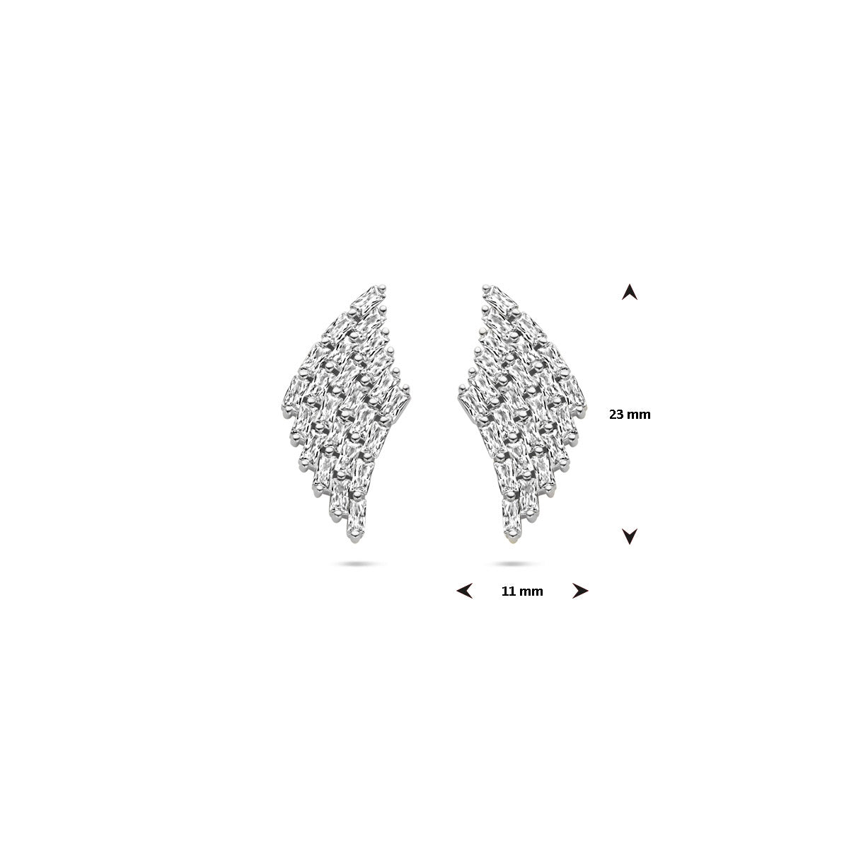 Oorknoppen zirkonia 23 mm