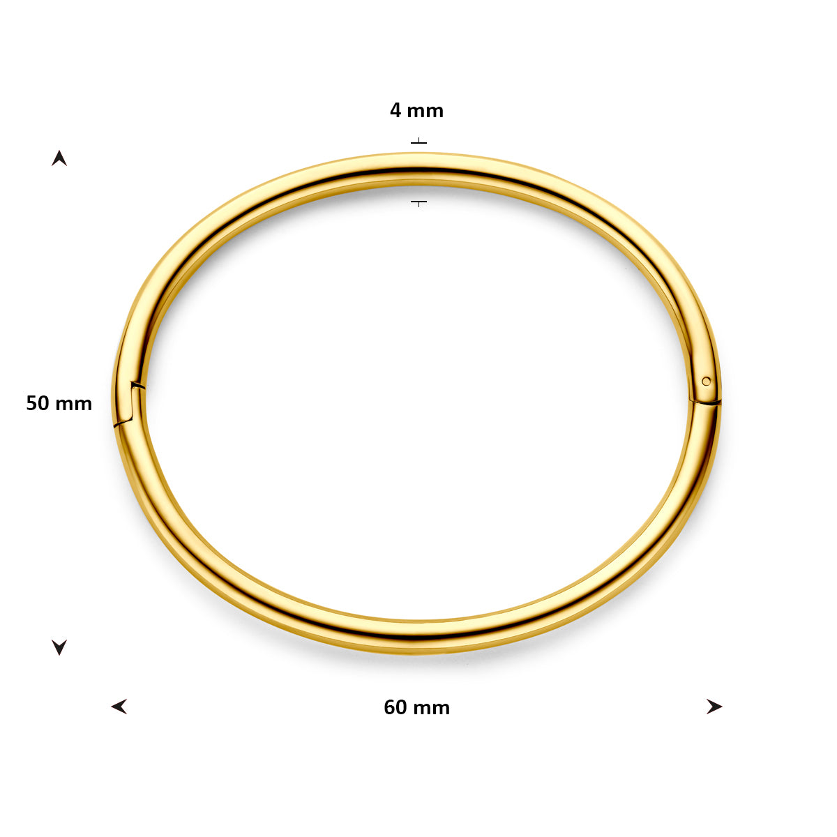 Bangle scharnier ion plating ronde buis 4.0 mm 60 mm