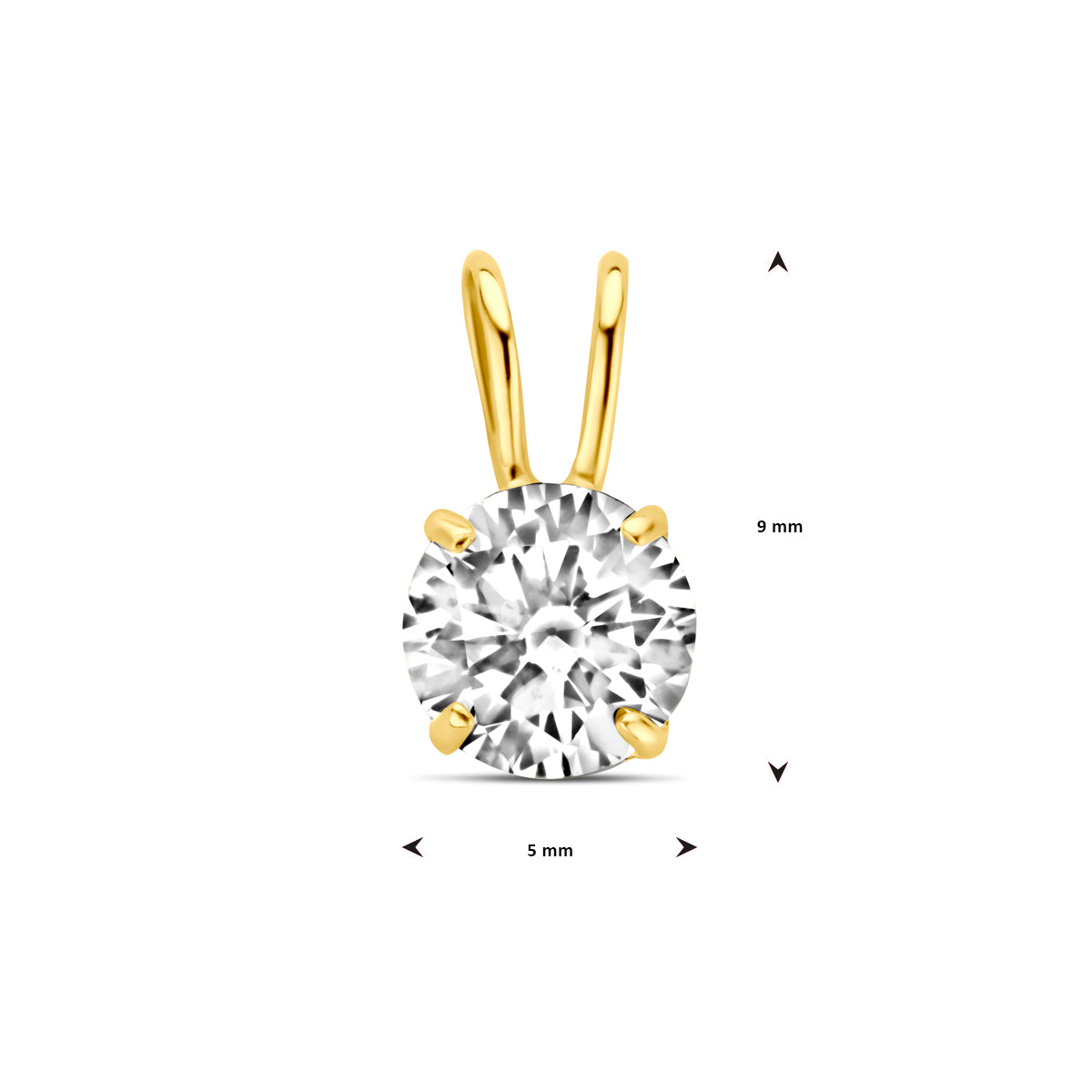 Hanger - goud zirkonia