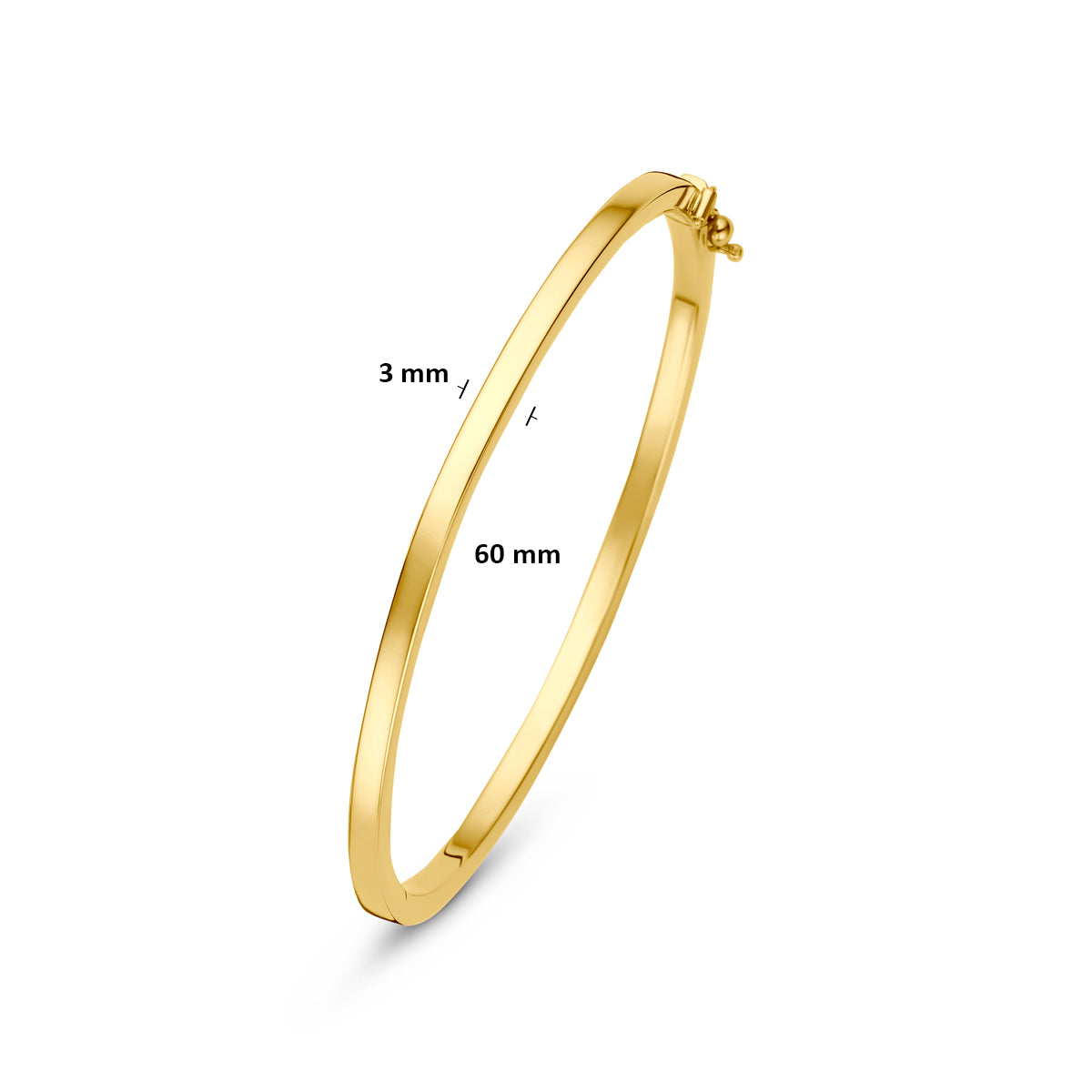 Bangle scharnier vlakke buis 3.0 x 60 mm