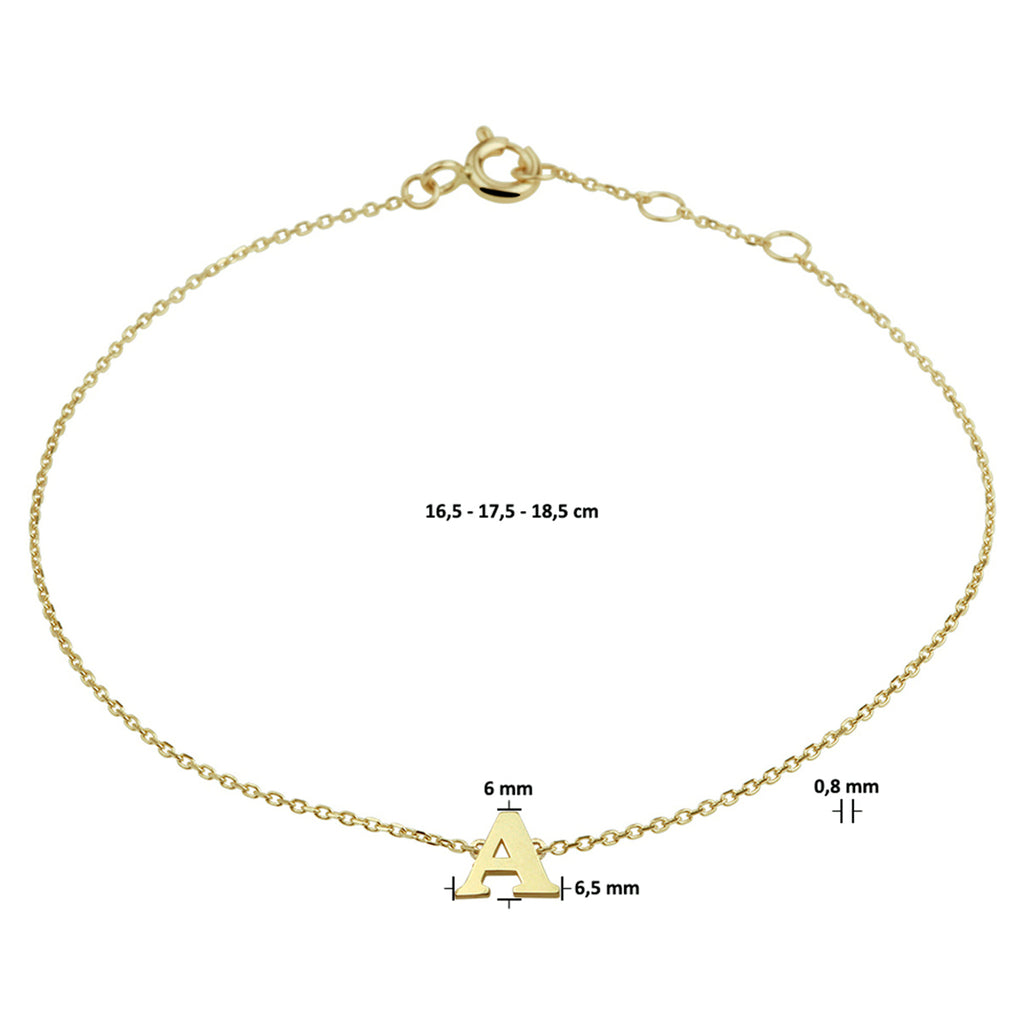 Armband letter 16.5 - 17.5 - 18.5 cm