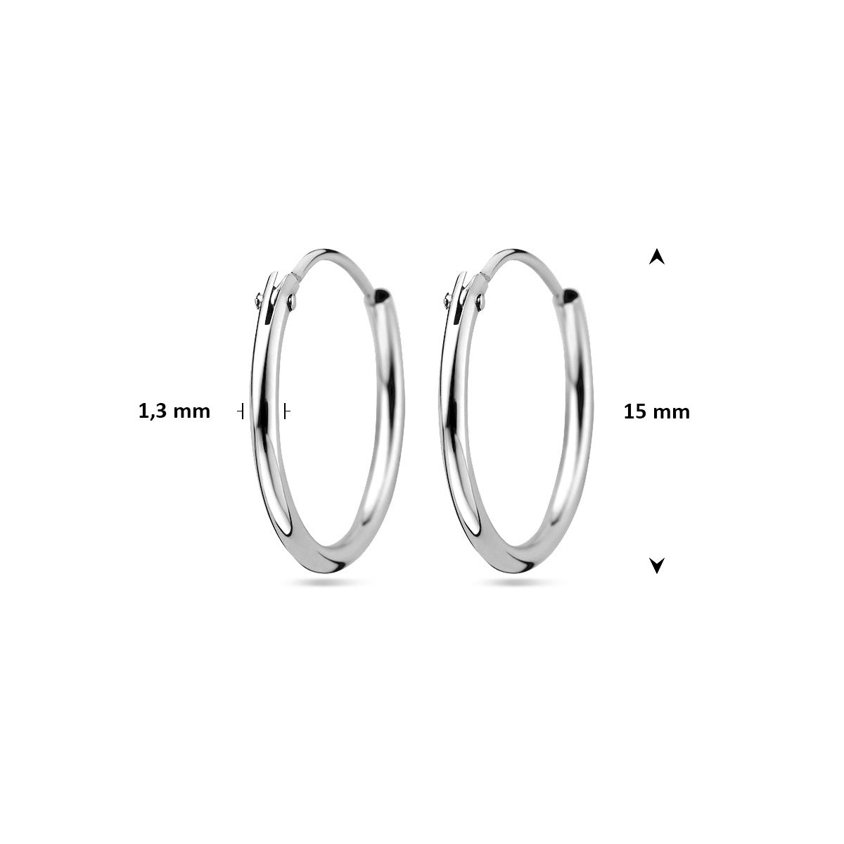 Oorringen 1.3 mm  ronde buis