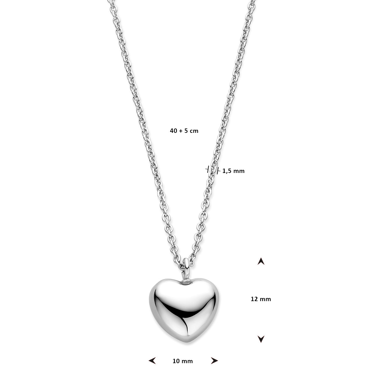 Collier hart 1.5 mm 40 + 5 cm