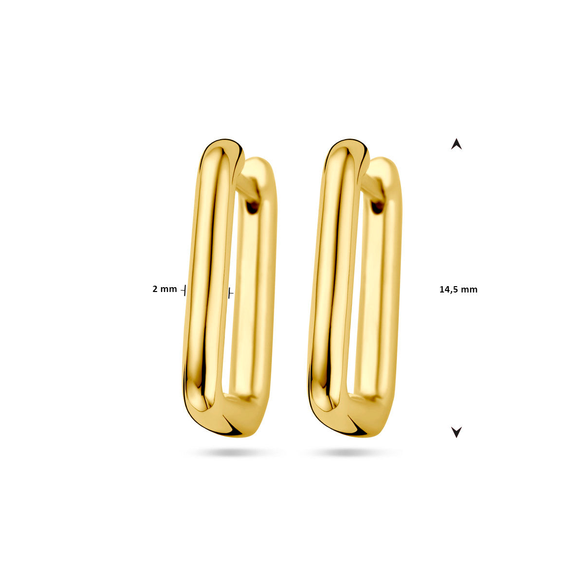 Klapoorringen - verguld zilver